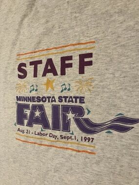 Vintage 1997 Minnesota State Fair Staff Shirt Size XL USA Made 90s